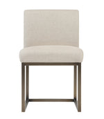 Haute Contemporary Beige Linen Side Chair