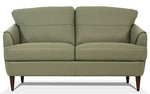 Helena Moss Green Leather Loveseat