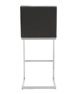 Helsinki 2 Grey Vegan Leather/Steel Bar Stools