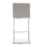 Helsinki 2 Light Grey Vegan Leather/Steel Bar Stools