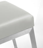 Helsinki 2 Light Grey Vegan Leather/Steel Bar Stools