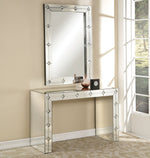 Hessa Mirrored Console Table with Diamond Pattern