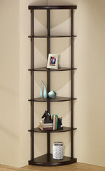 Hirune Cappuccino Wood Corner Bookcase