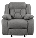 Higgins Grey Coated Microfiber Manual Glider Recliner