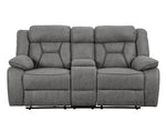 Higgins Grey Coated Microfiber Manual Recliner Loveseat