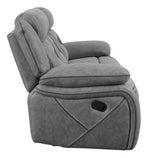 Higgins Grey Coated Microfiber Manual Recliner Sofa