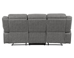 Higgins Grey Coated Microfiber Manual Recliner Sofa