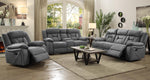 Higgins Grey Coated Microfiber Manual Recliner Sofa