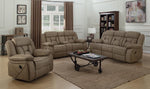 Higgins Tan Coated Microfiber Manual Recliner Loveseat