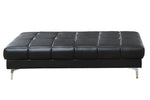 Ileana Black Bonded Leather Cocktail Ottoman