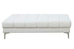 Ileana White Bonded Leather Cocktail Ottoman