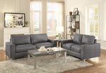 Iniko Gray Leather Gel Match 2-Seat Sofa