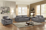 Iniko Gray Leather Gel Match Loveseat