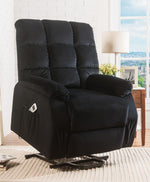 Ipomoea Black Velvet Power Recliner with Massage & Lift Assist