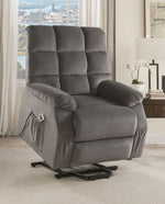 Ipomoea Gray Velvet Power Recliner with Massage & Lift Assist