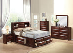 Ireland Espresso Wood Queen Bookcase Bed