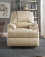 Ixora Beige PU Leather Power Recliner with Massage & Lift Assist