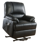 Ixora Black PU Leather Power Recliner with Massage & Lift Assist