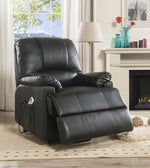 Ixora Black PU Leather Power Recliner with Massage & Lift Assist