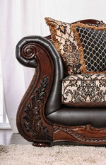 Jamael Brown Chenille/Leatherette Loveseat