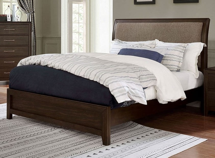 Jamie Walnut Wood Cal King Bed (Oversized)
