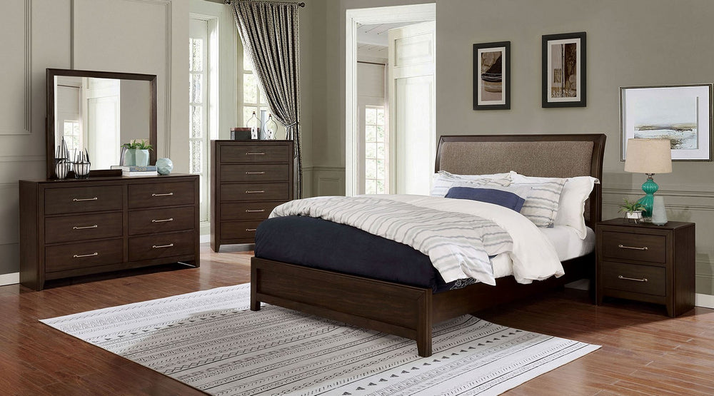Jamie Walnut Wood King Bed (Oversized)