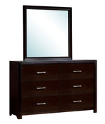 Janine Espresso Wood 6-Drawer Dresser