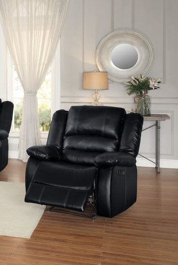 Jarita Black Bi-Cast Vinyl Manual Recliner