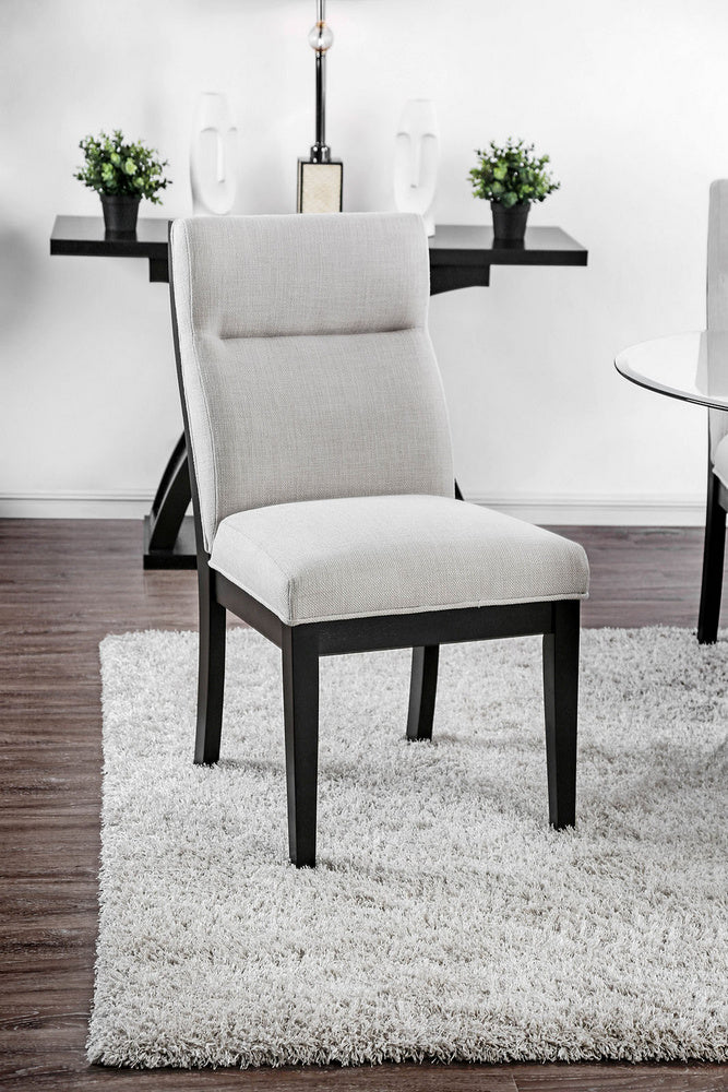 Jasmin 2 Black/Beige Fabric/Wood Side Chairs