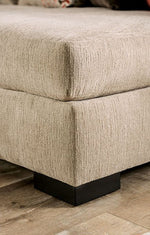 Jayla 3-Pc Beige Fabric Sectional Sofa