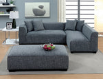 Jaylene Contemporary Gray Padded Linen Ottoman