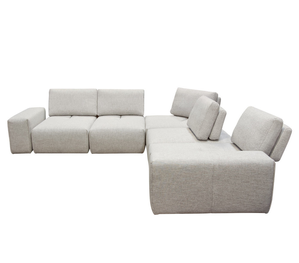 Jazz 5-Pc Light Brown Fabric Modular Sectional Sofa
