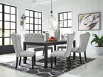 Jeanette 2 Linen Fabric/Black Wood Side Chairs