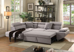 Jemima Gray Fabric LAF Sectional with Sleeper