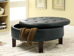 Jesenia Dark Brown Leatherette Storage Ottoman