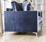 Jodie Satin Blue Microfiber Loveseat