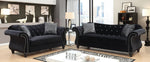 Jolanda Black Flannelette Glam Loveseat