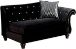 Jolanda Black Flannelette Sectional Sofa