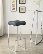 Judit Black Leatherette/Chrome Metal Bar Stool