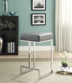 Judit Grey Leatherette/Chrome Metal Counter Height Stool