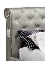 Juilliard Silver Leatherette Full Bed