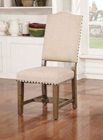 Julia 2 Beige Fabric/Wood Side Chairs