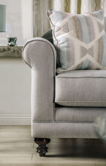 Kacey Light Gray/Powder Blue Chenille Loveseat