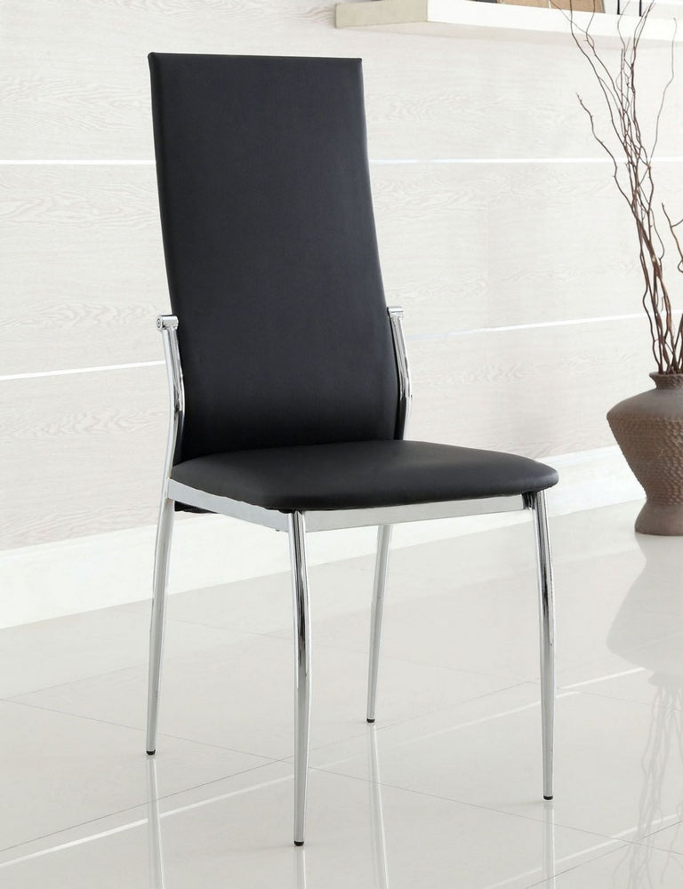 Kalawao 2 Black Leatherette/Chrome Side Chairs