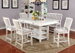 Kaliyah White Solid Wood Counter Height Table