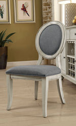 Kathryn 2 Antique White Fabric Side Chairs