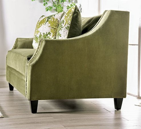 Kaye Olive Green Microfiber Sofa (Oversized)