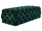 Kaylee Green Velvet Button Tufted Ottoman