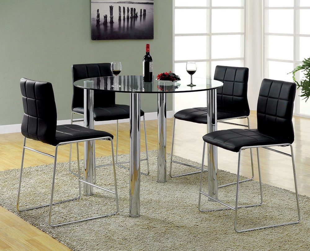 Kona 2 Black Leatherette Counter Height Chairs