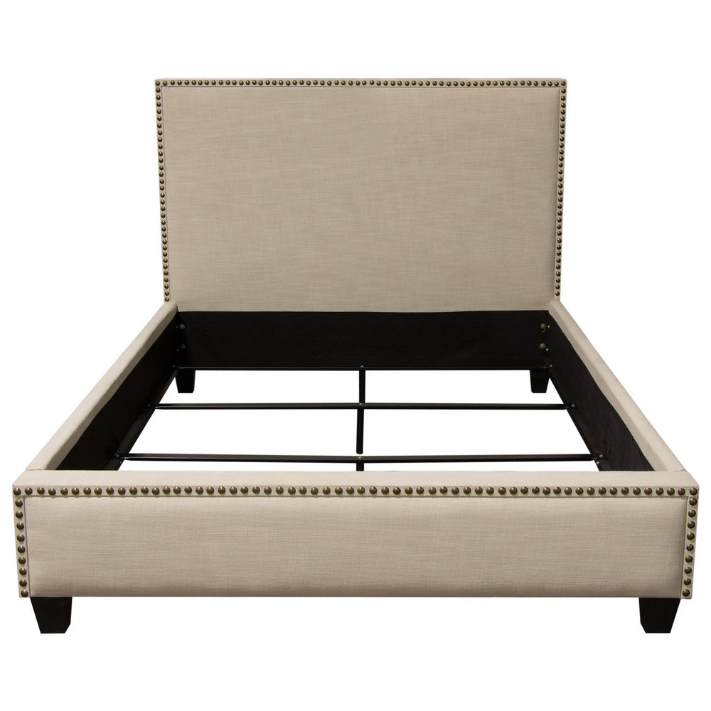 La Jolla Desert Sand Linen Upholstered King Bed